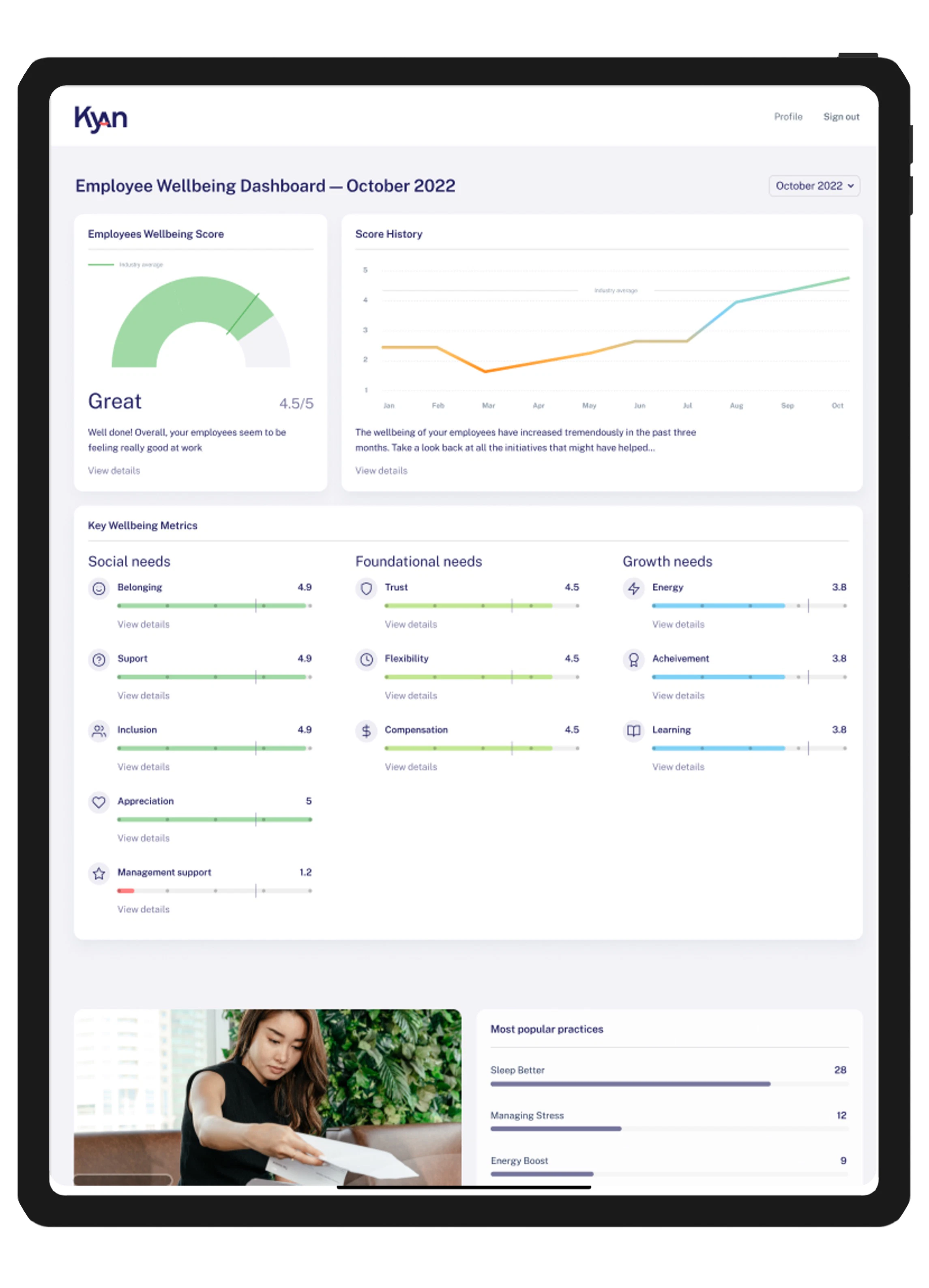 screenshot of Kyan Health